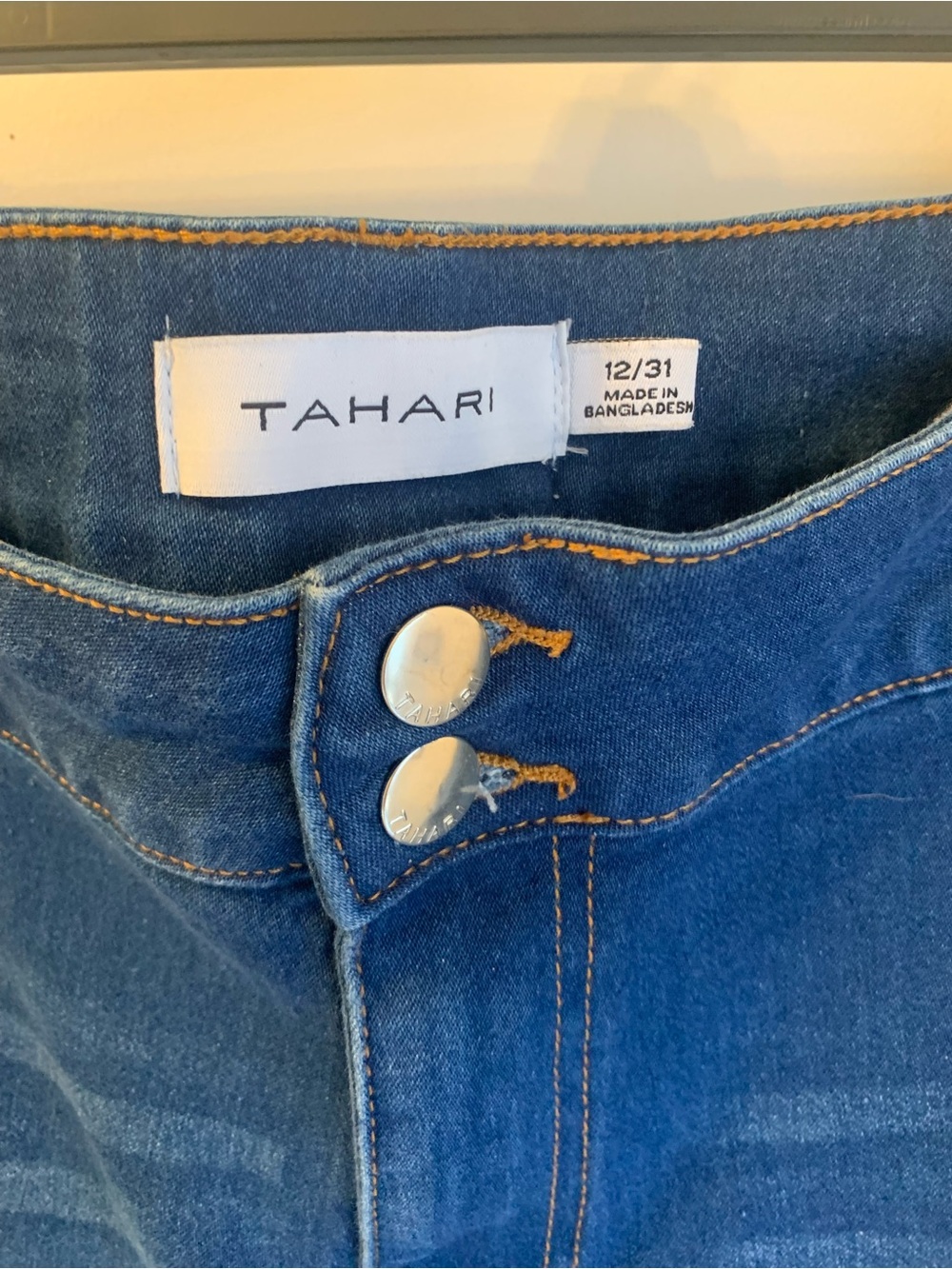 Tahari Premium Denim Cargo Jeans Women’s 12/31 High Rise Wide Leg Blue - Picture 5 of 5